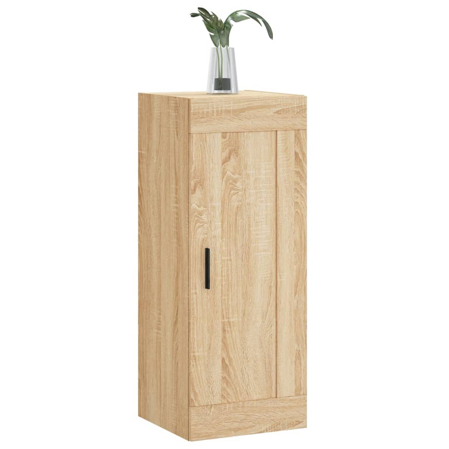 Wandkast 34,5X34X90 Cm Bewerkt Hout Kleurig Sonoma eiken