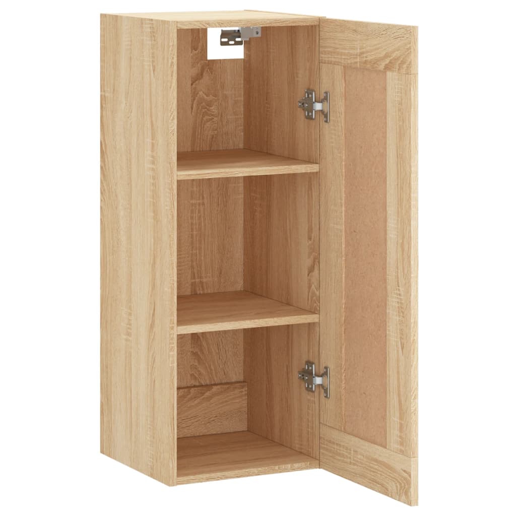 Wandkast 34,5X34X90 Cm Bewerkt Hout Kleurig Sonoma eiken