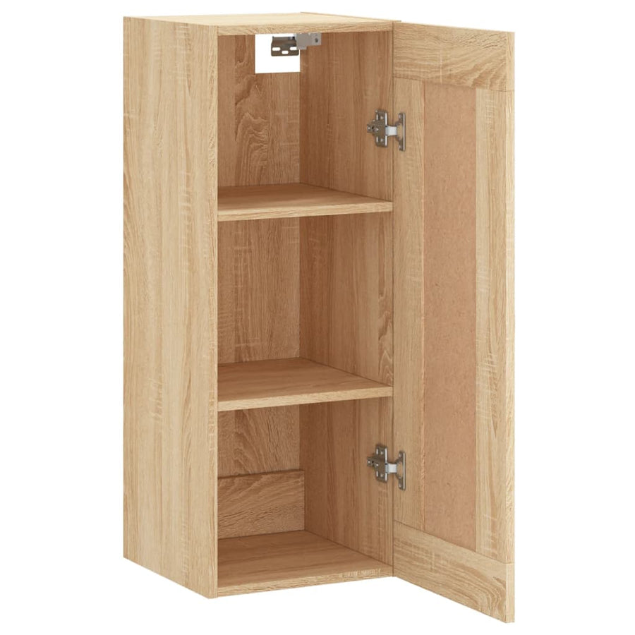 Wandkast 34,5X34X90 Cm Bewerkt Hout Kleurig Sonoma eiken
