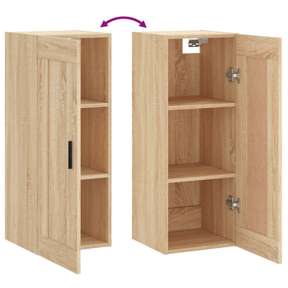 Wandkast 34,5X34X90 Cm Bewerkt Hout Kleurig Sonoma eiken
