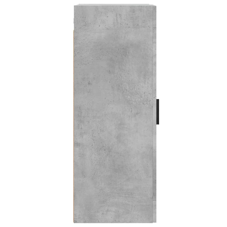 Wandkast 34,5X34X90 Cm Bewerkt Hout Betongrijs