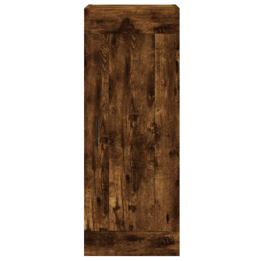 Wandkast 34,5X34X90 Cm Bewerkt Hout Kleurig Gerookt eiken