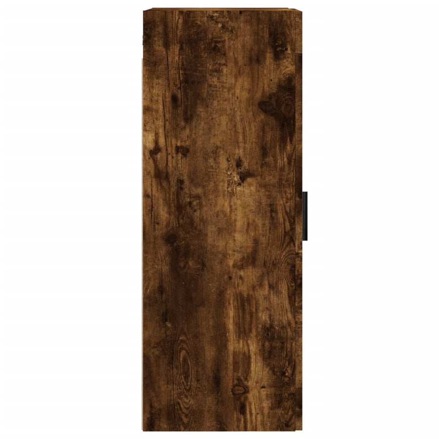 Wandkast 34,5X34X90 Cm Bewerkt Hout Kleurig Gerookt eiken