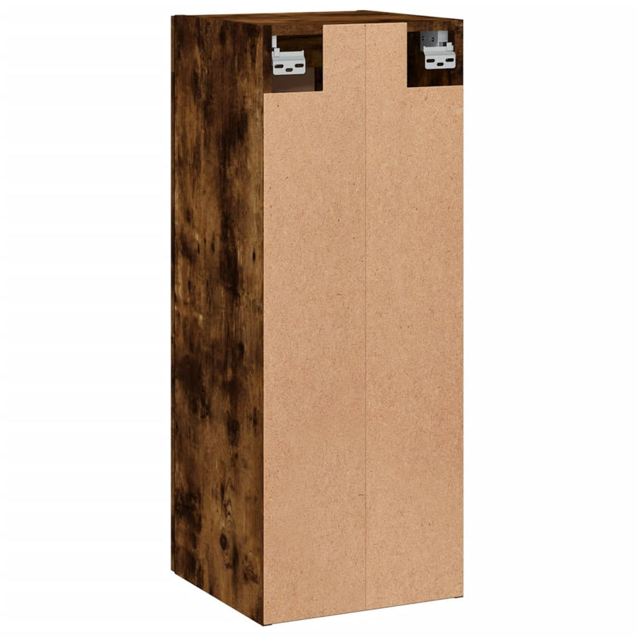 Wandkast 34,5X34X90 Cm Bewerkt Hout Kleurig Gerookt eiken