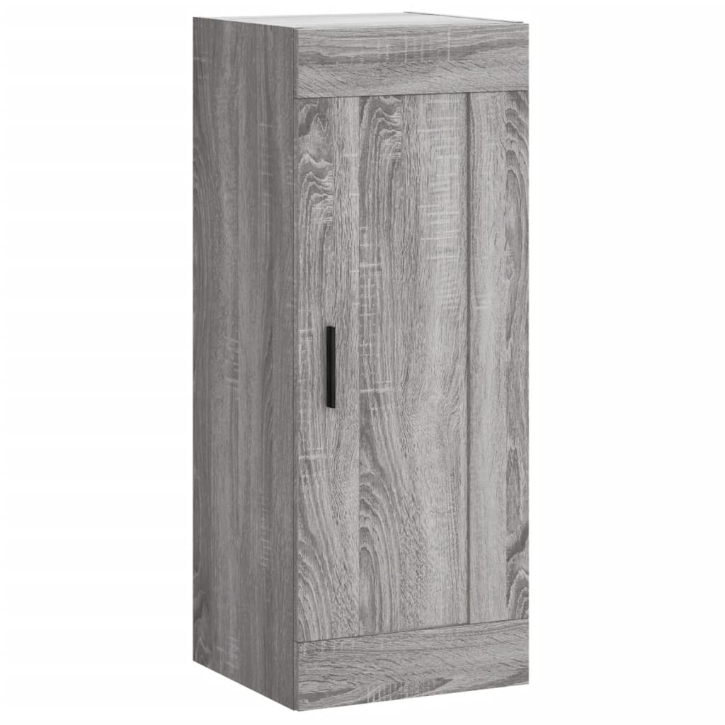 Wandkast 34,5X34X90 Cm Bewerkt Hout Grijs Sonoma Eikenkleurig