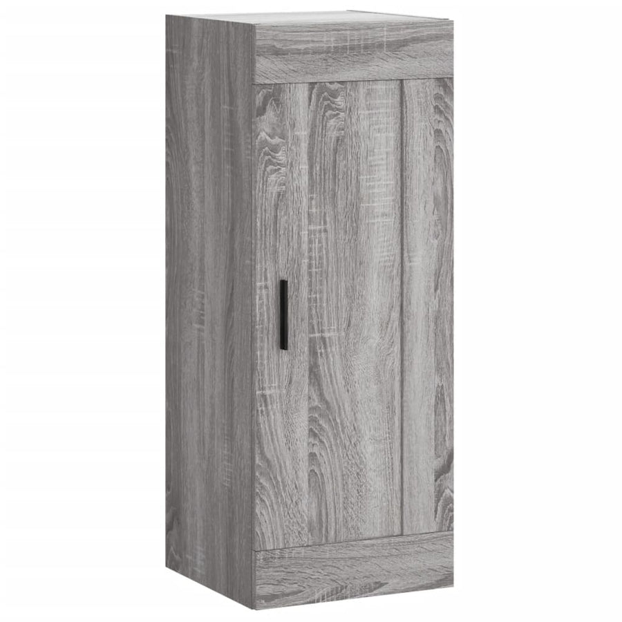 Wandkast 34,5X34X90 Cm Bewerkt Hout Grijs Sonoma Eikenkleurig