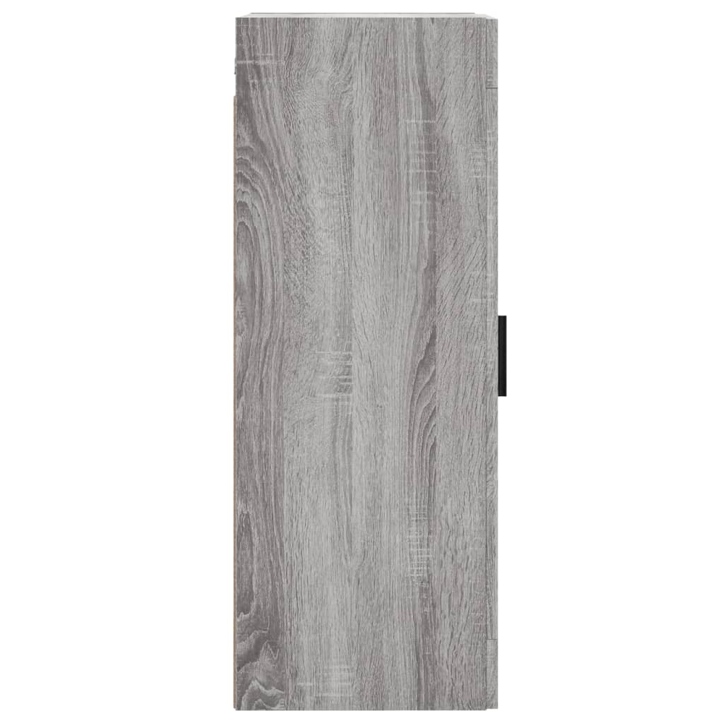 Wandkast 34,5X34X90 Cm Bewerkt Hout Grijs Sonoma Eikenkleurig
