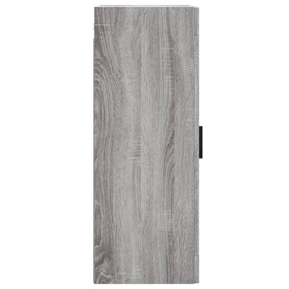 Wandkast 34,5X34X90 Cm Bewerkt Hout Grijs Sonoma Eikenkleurig