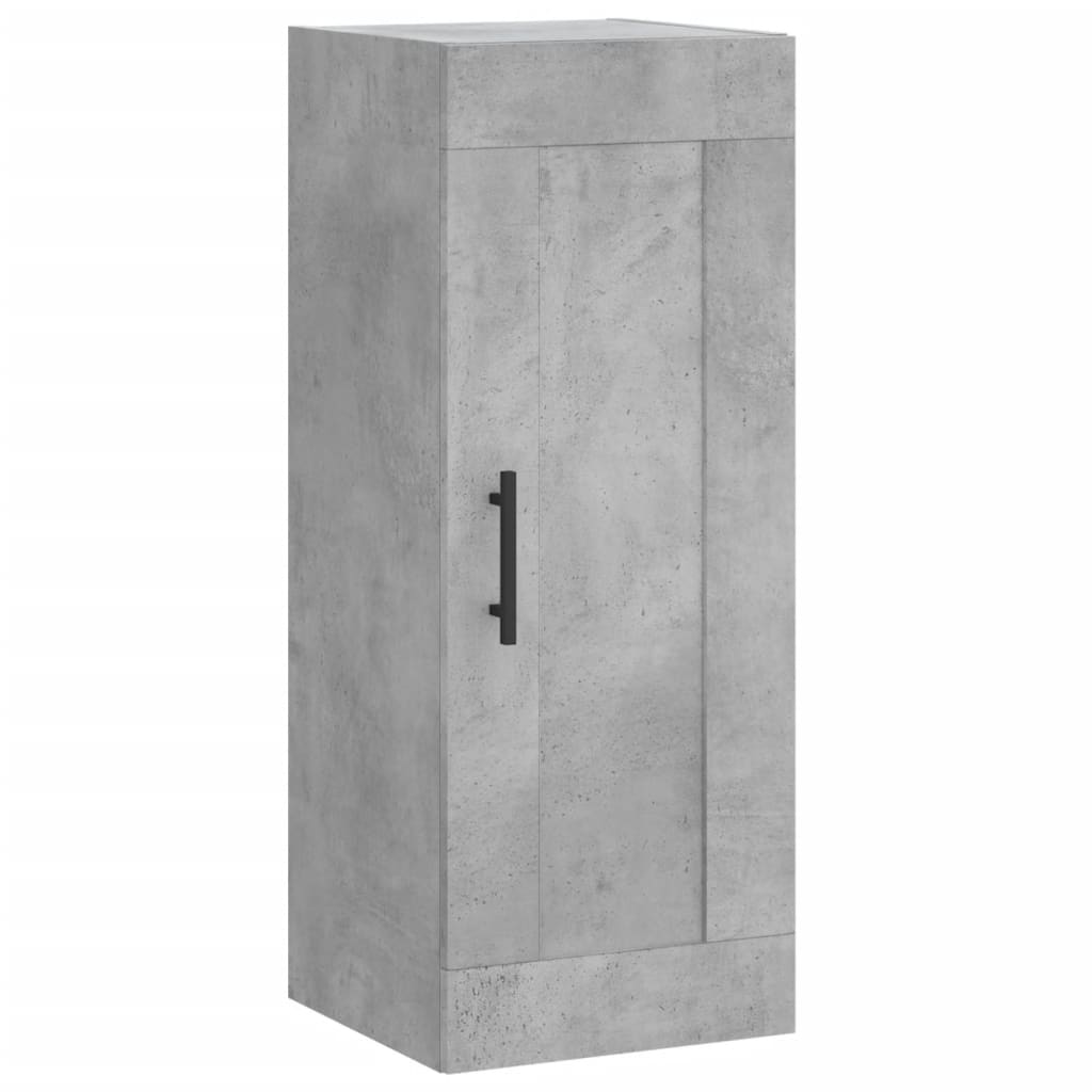 Wandkast 34,5X34X90 Cm Bewerkt Hout Betongrijs