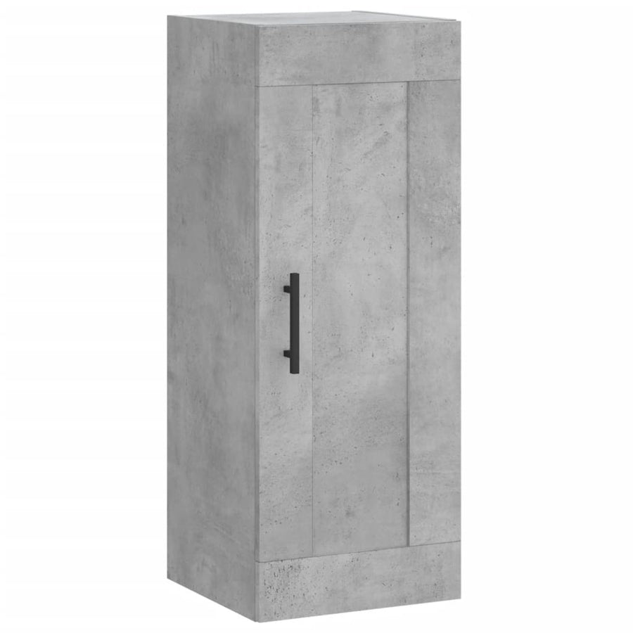 Wandkast 34,5X34X90 Cm Bewerkt Hout Betongrijs