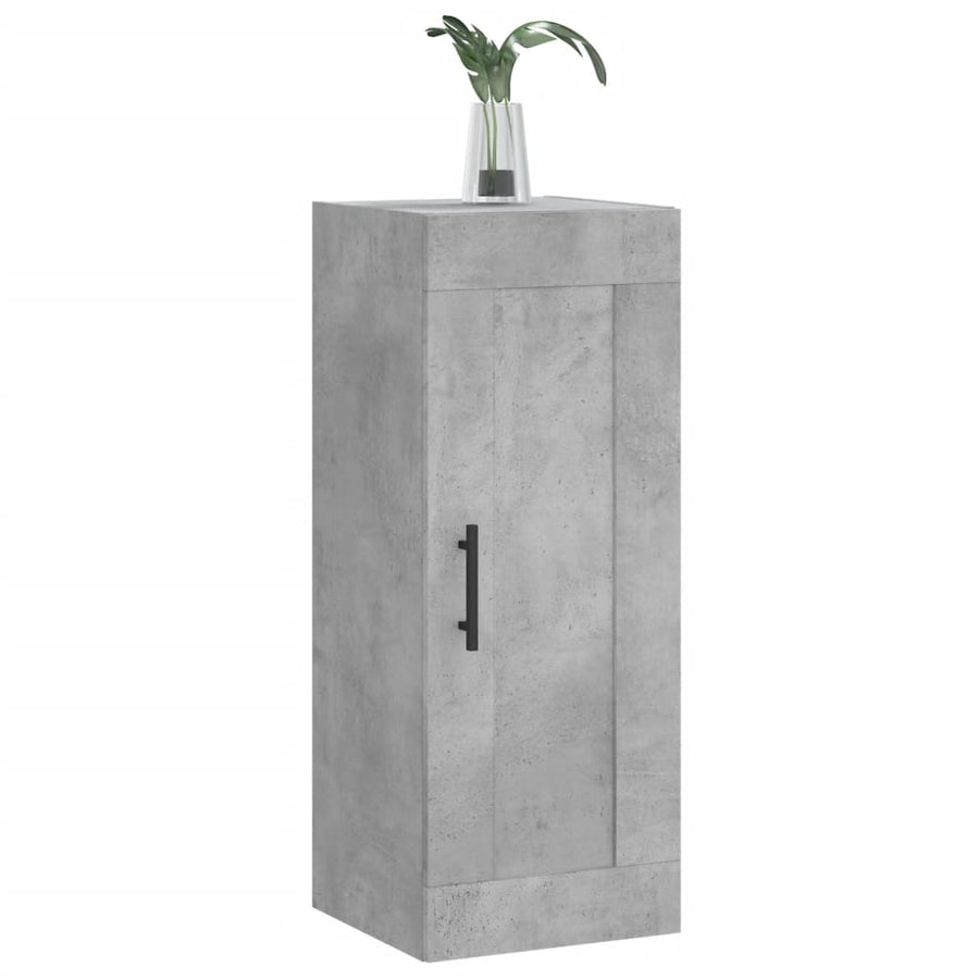 Wandkast 34,5X34X90 Cm Bewerkt Hout Betongrijs