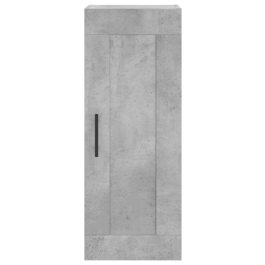 Wandkast 34,5X34X90 Cm Bewerkt Hout Betongrijs