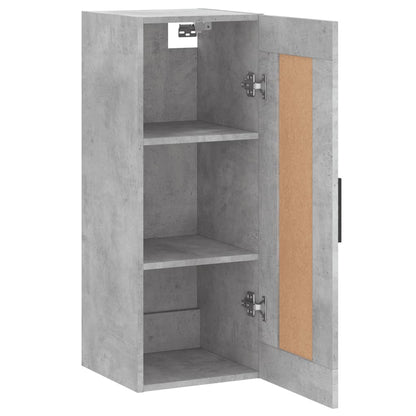Wandkast 34,5X34X90 Cm Bewerkt Hout Betongrijs