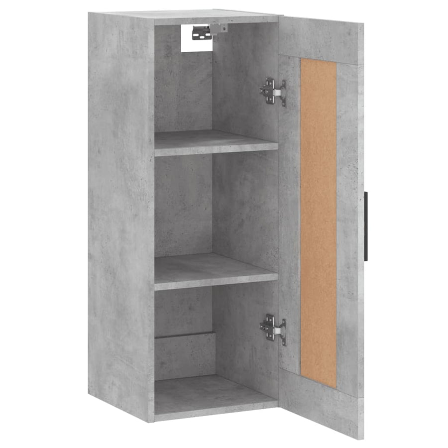 Wandkast 34,5X34X90 Cm Bewerkt Hout Betongrijs