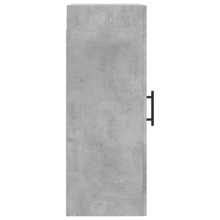 Wandkast 34,5X34X90 Cm Bewerkt Hout Betongrijs