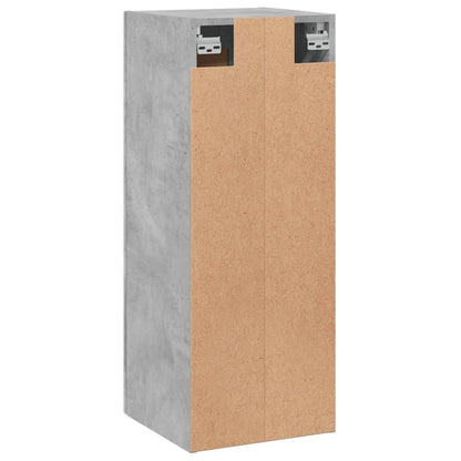Wandkast 34,5X34X90 Cm Bewerkt Hout Betongrijs