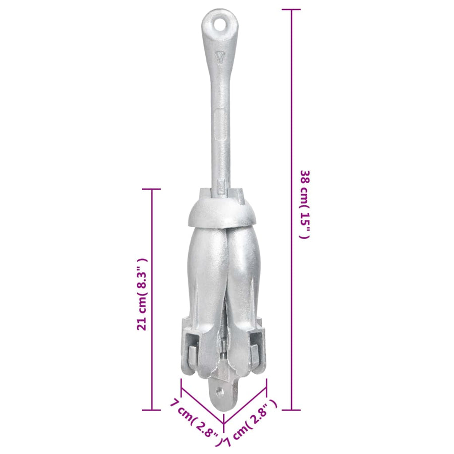 Anker Inklapbaar 2,5 Kg Smeedijzer Zilverkleurig 2.5 kg zonder touw