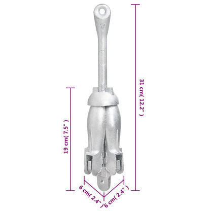Anker Inklapbaar ,5 Kg Smeedijzer Zilverkleurig 1.5 kg met touw