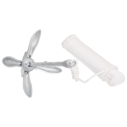 Anker Inklapbaar ,5 Kg Smeedijzer Zilverkleurig 1.5 kg met touw