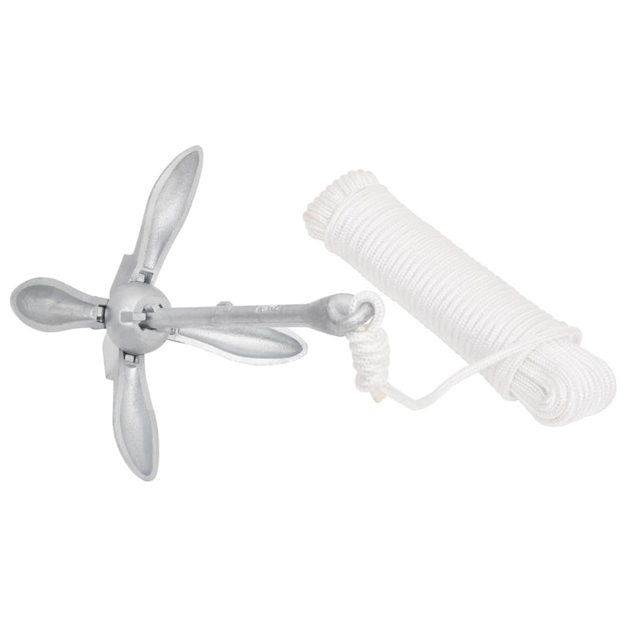 Anker Inklapbaar ,5 Kg Smeedijzer Zilverkleurig 1.5 kg met touw
