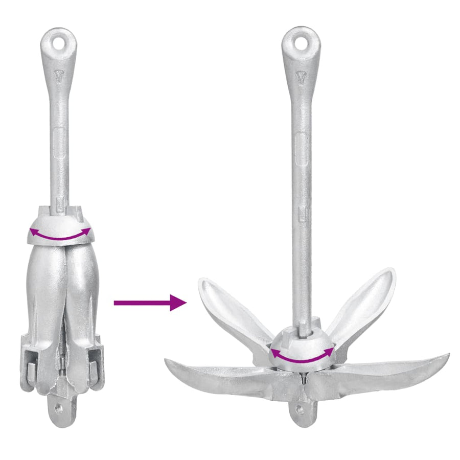 Anker Inklapbaar ,5 Kg Smeedijzer Zilverkleurig 1.5 kg met touw