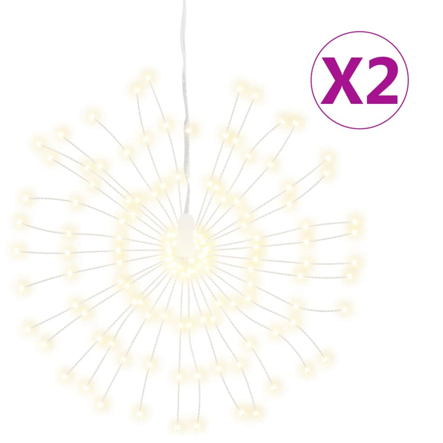 Kerstverlichting Vuurwerk 2 St 140 Warmwitte Led's 17 Cm