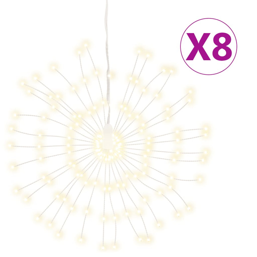 Kerstverlichting Vuurwerk 8 St 140 Warmwitte Led's 17 Cm