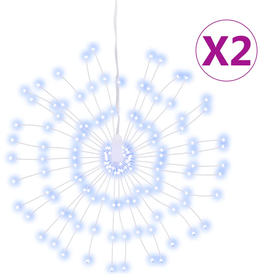 Kerstverlichting Vuurwerk 2 St 140 Koudwitte Led's 17 Cm