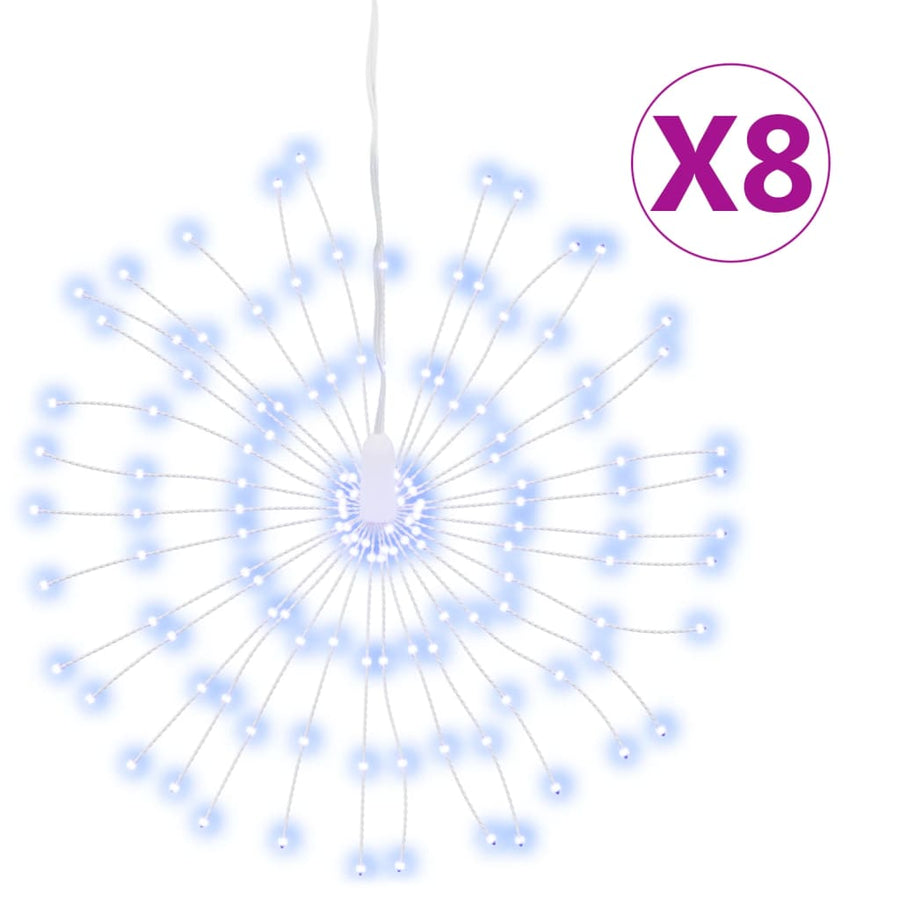 Kerstverlichting Vuurwerk 8 St 140 Koudwitte Led's 17 Cm