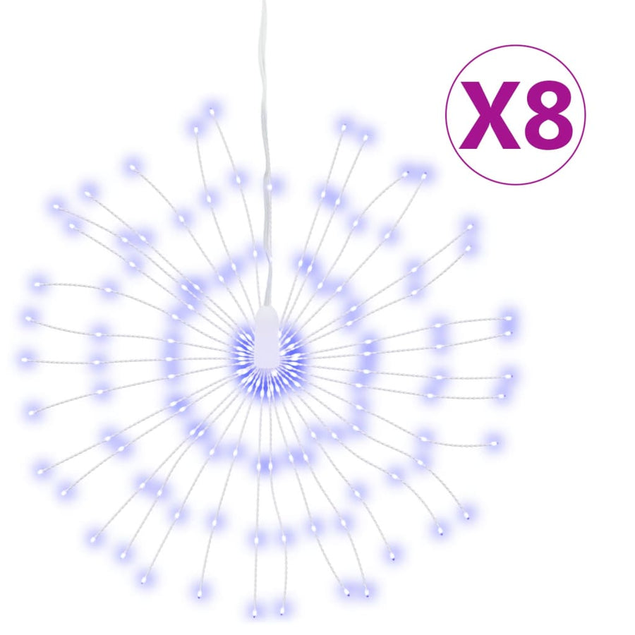 Kerstverlichting Vuurwerk 8 St 140 Blauwe Led's 17 Cm
