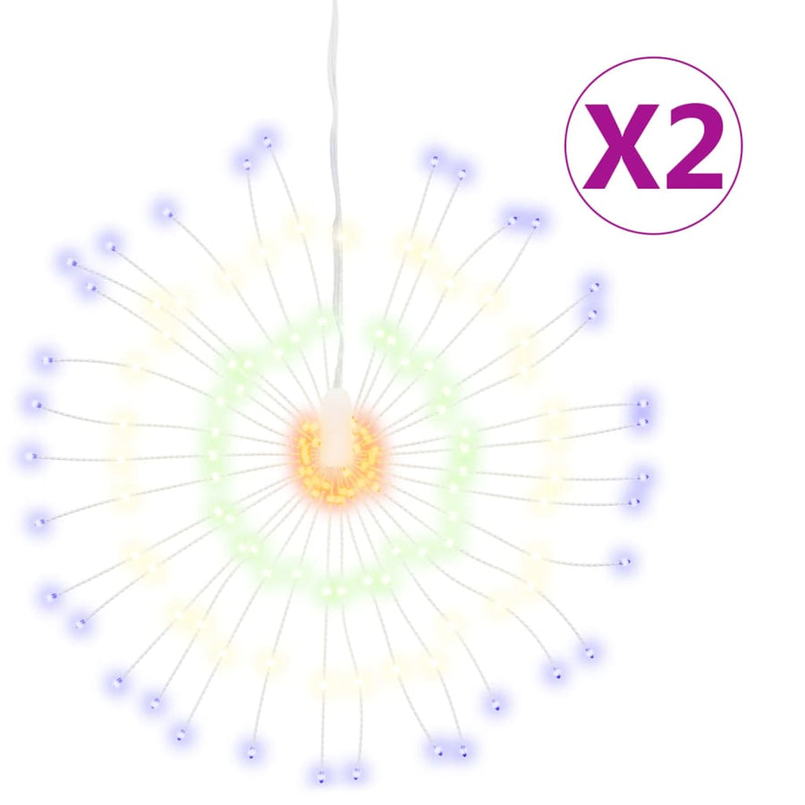 Kerstverlichting Vuurwerk 2 St 140 Meerkleurige Led's 17 Cm