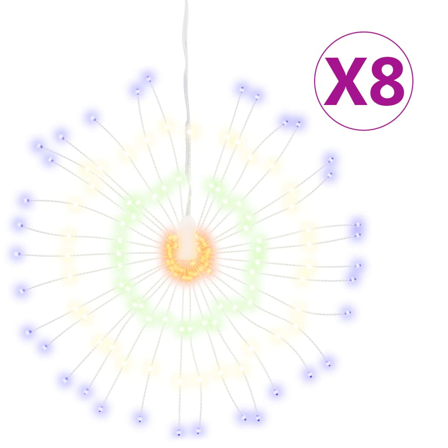 Kerstverlichting Vuurwerk 8 St 140 Meerkleurige Led's 17 Cm