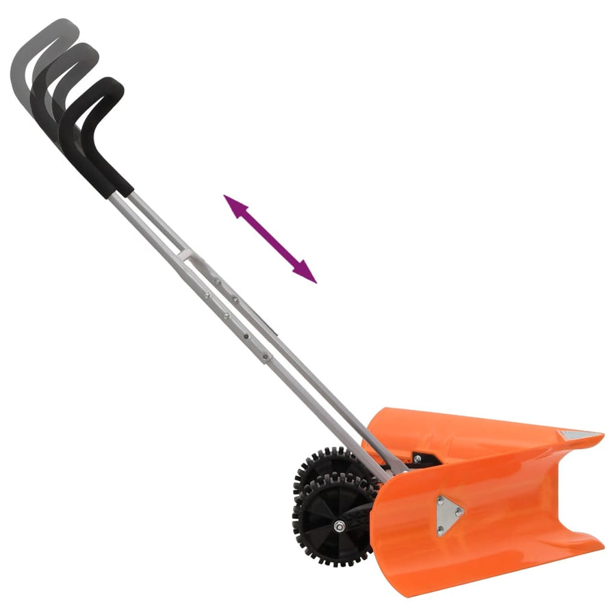 Sneeuwschep Dubbelhoekig Met Uitschuifbaar Handvat Staal Oranje 77 cm