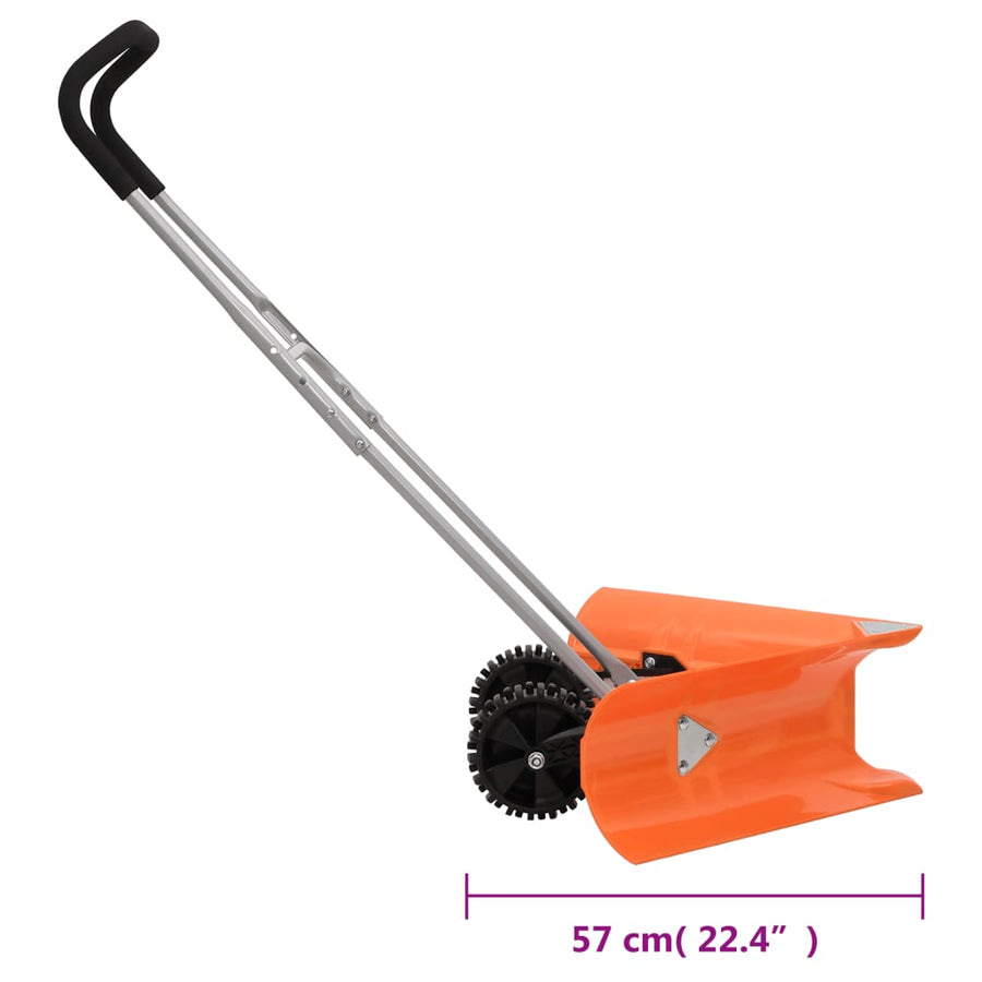 Sneeuwschep Dubbelhoekig Met Uitschuifbaar Handvat Staal Oranje 77 cm