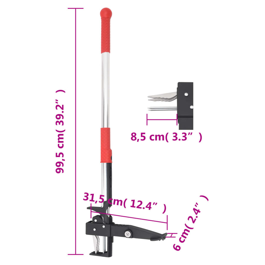 Onkruidsteker 99,5 Cm Geanodiseerd Aluminium Rood En Zilver 1