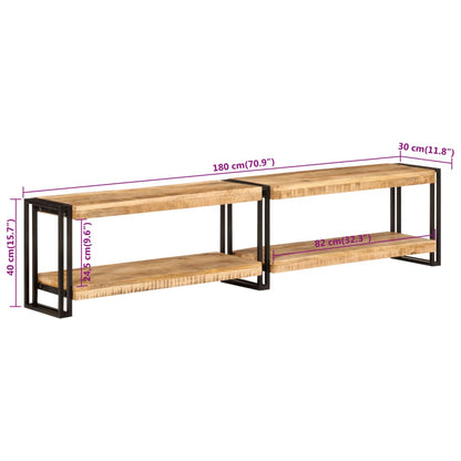 Tv-Meubel 180X30X40 Cm Zwart 180 cm massief mangohout