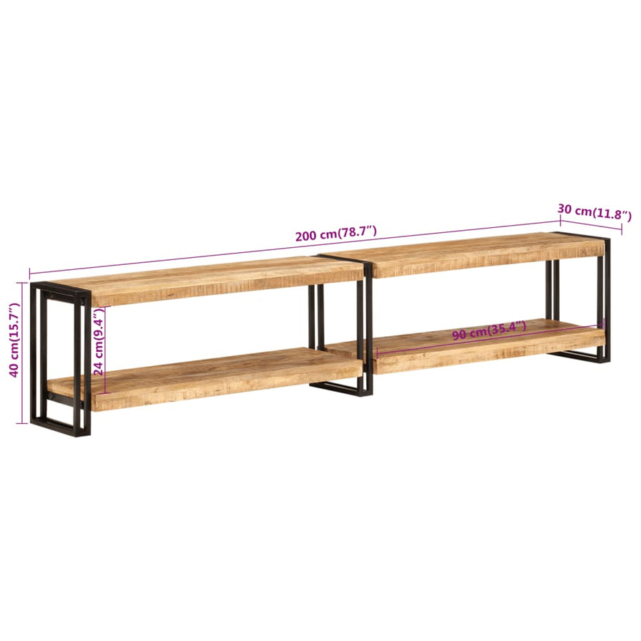Tv-meubel 200x30x40 cm massief mangohout 200 x 30 x 40 cm massief mangohout