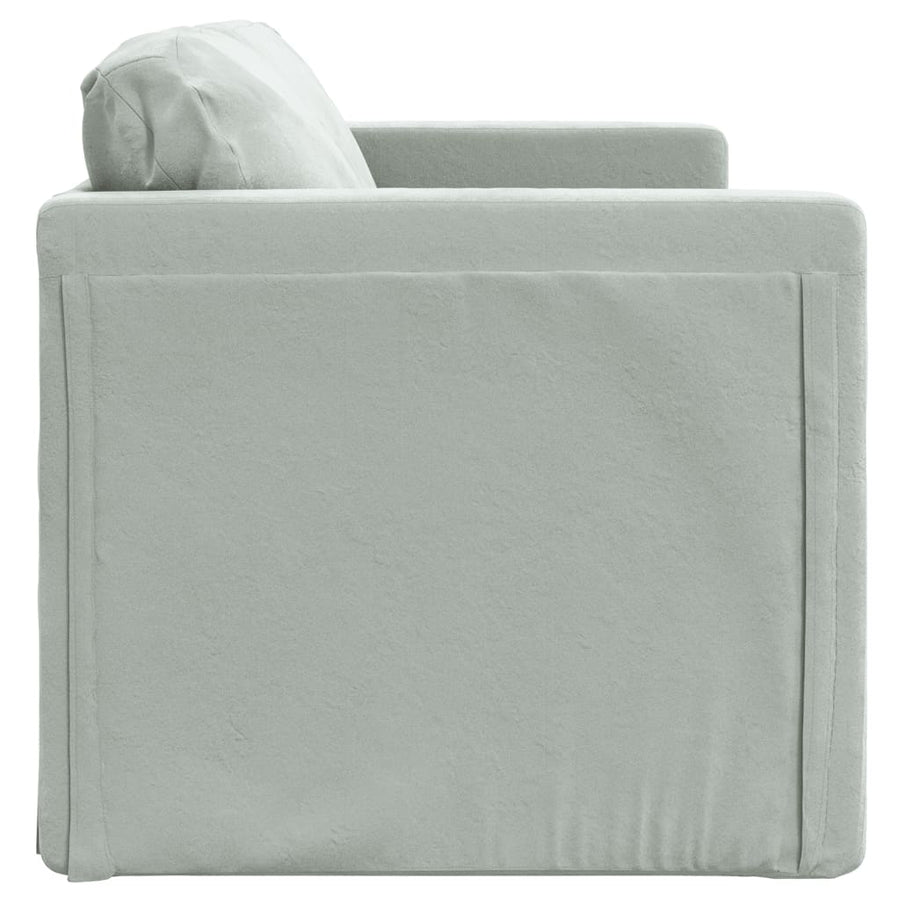 Slaapbank Vloermodel 2-In-1 122X204X55 Cm Fluweel Lichtgrijs