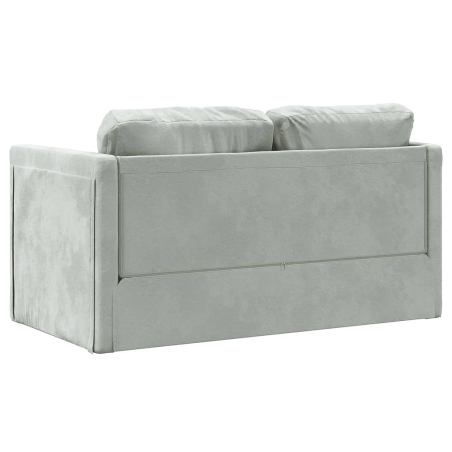 Slaapbank Vloermodel 2-In-1 122X204X55 Cm Fluweel Lichtgrijs