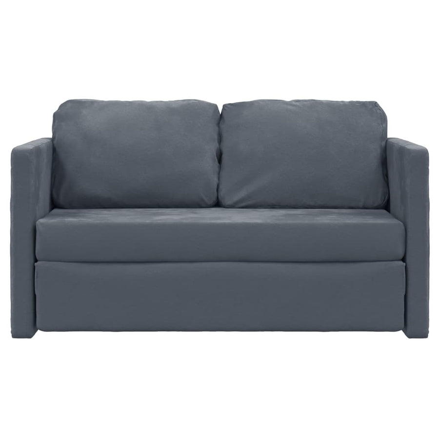 Slaapbank Vloermodel 2-In-1 122X204X55 Cm Fluweel Donkergrijs