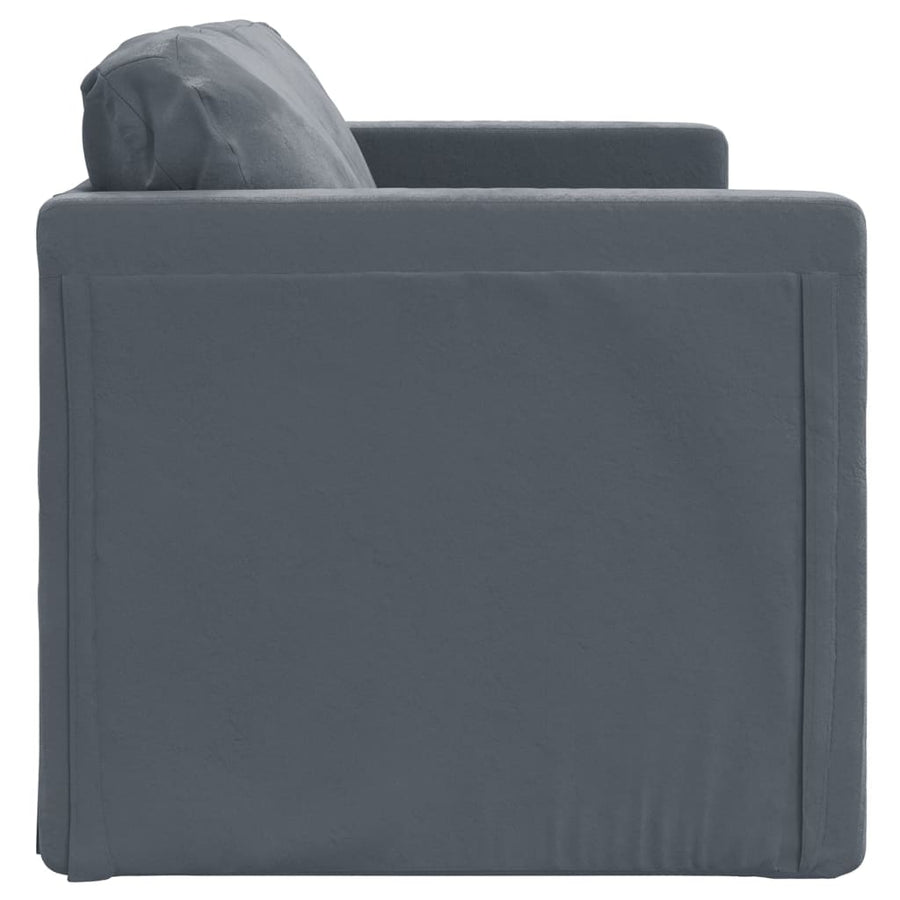 Slaapbank Vloermodel 2-In-1 122X204X55 Cm Fluweel Donkergrijs