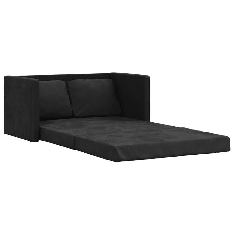 Slaapbank vloermodel 2-in-1 122x204x55 cm fluweel zwart Zwart