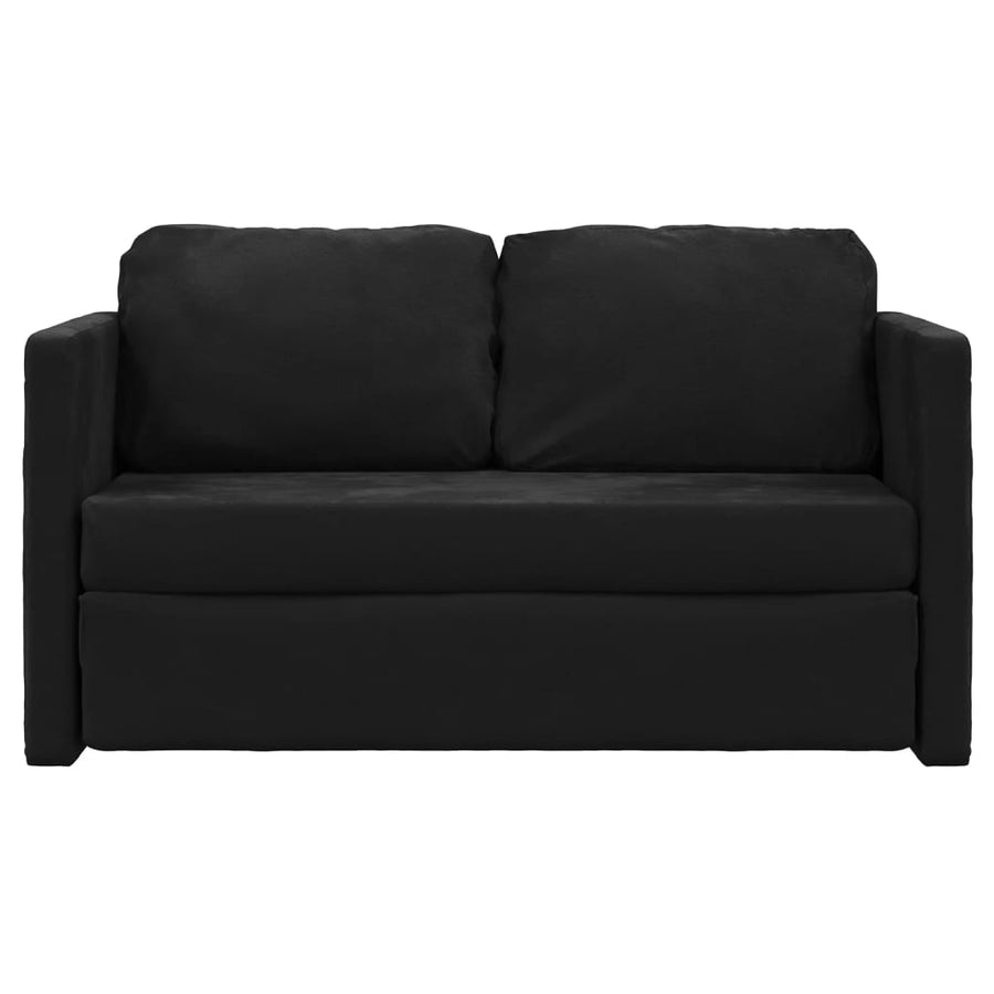 Slaapbank vloermodel 2-in-1 122x204x55 cm fluweel zwart Zwart