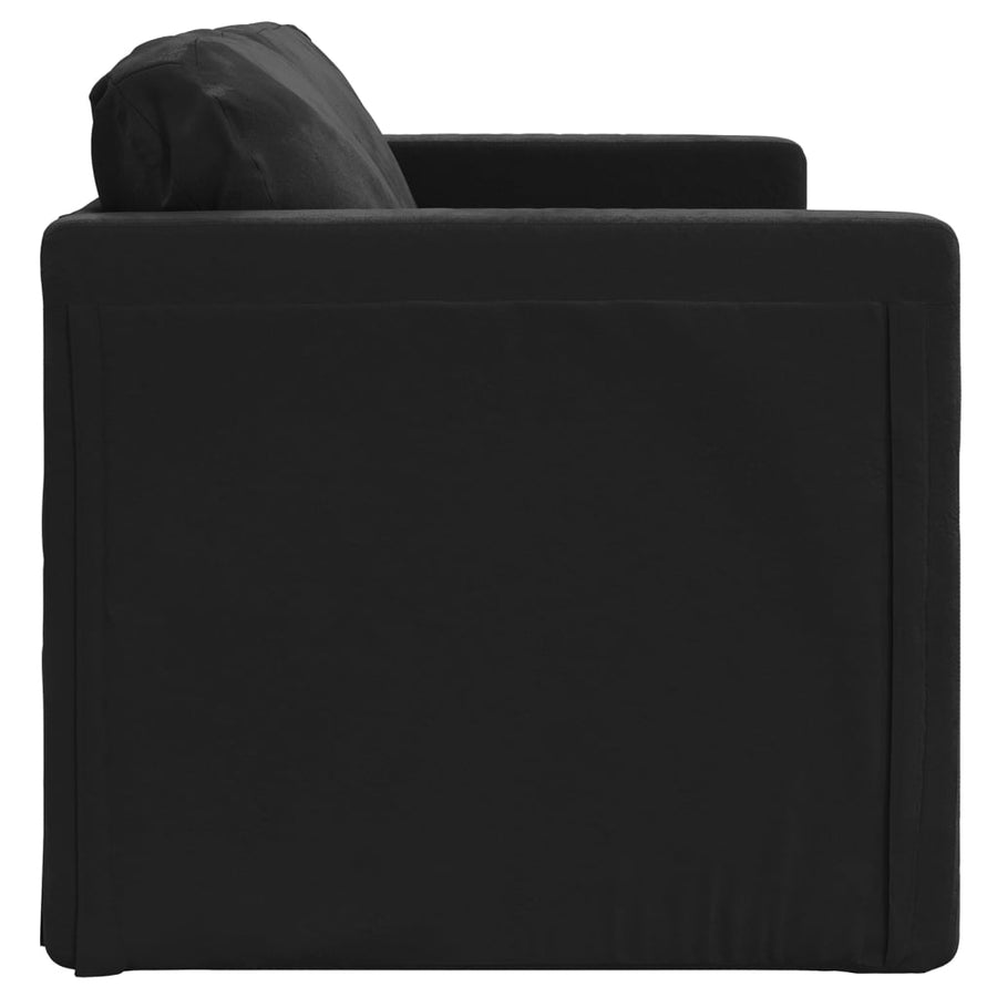 Slaapbank vloermodel 2-in-1 122x204x55 cm fluweel zwart Zwart