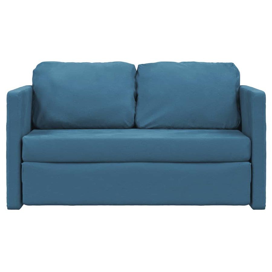 Slaapbank Vloermodel 2-In-1 122X204X55 Cm Fluweel Blauw