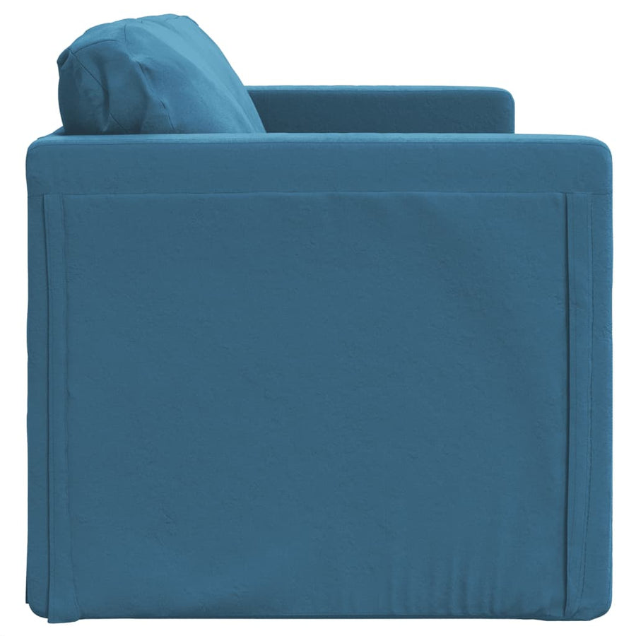 Slaapbank Vloermodel 2-In-1 122X204X55 Cm Fluweel Blauw