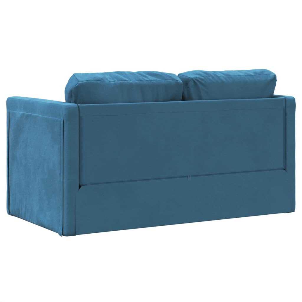 Slaapbank Vloermodel 2-In-1 122X204X55 Cm Fluweel Blauw