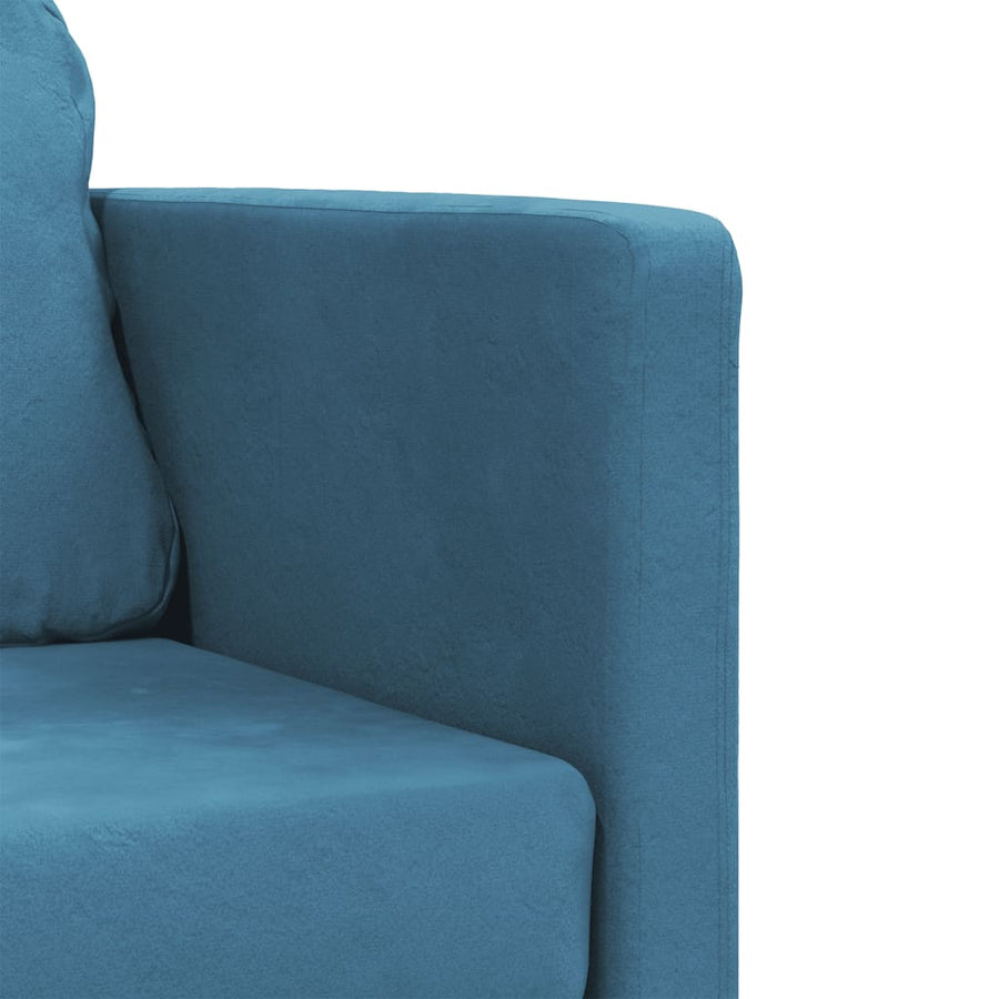 Slaapbank Vloermodel 2-In-1 122X204X55 Cm Fluweel Blauw