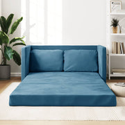Slaapbank vloermodel 122x204x55 cm fluweel blauw