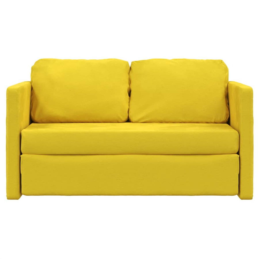 Slaapbank Vloermodel 2-In-1 122X204X55 Cm Fluweel Donkergeel